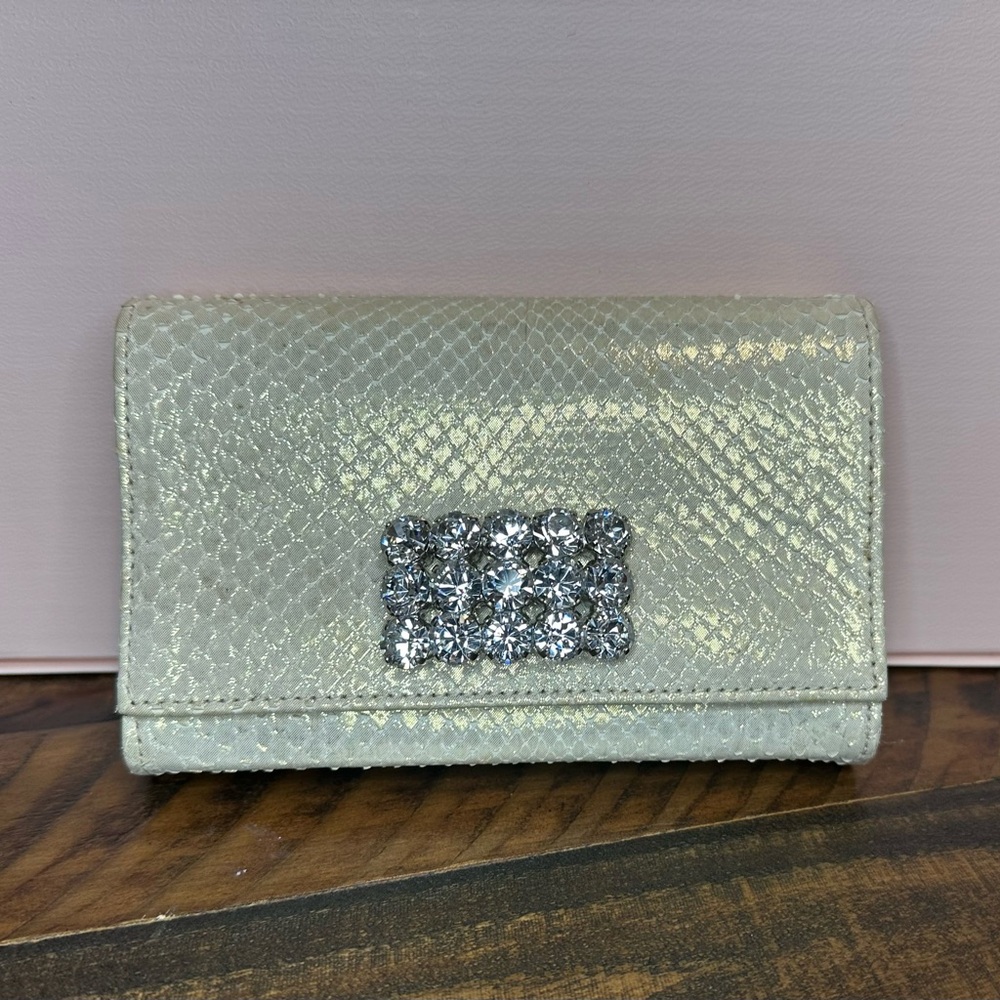 Carlos Falchi Python Clutch with Rhinestone Detail - Picture 3 of 9